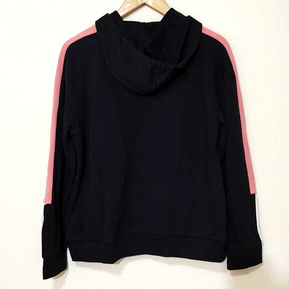 Adidas color block linear hoodie pink and black size small - Picture 4 of 7